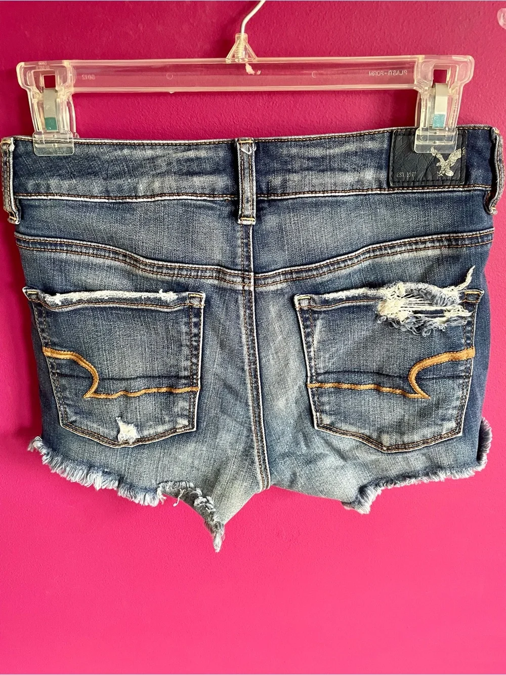 🦅AEO•Hi•Rise•Shortie - LacePocket JeanShorts 💗